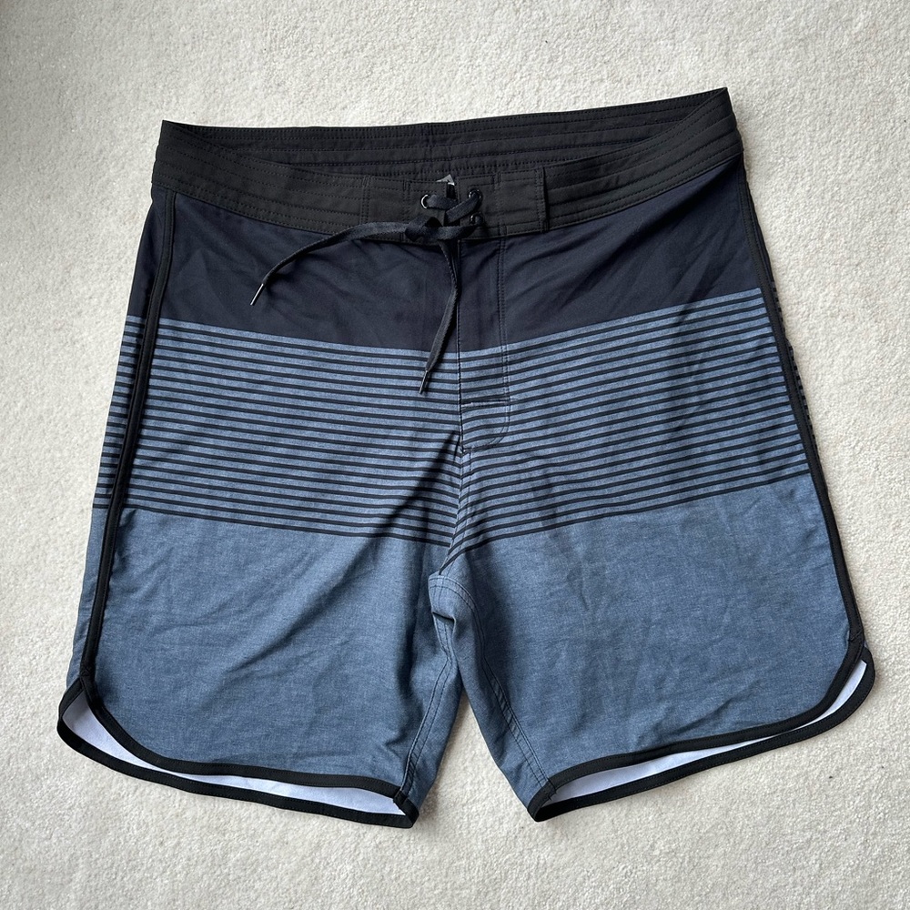 Men's Black and Gray Swim Shorts